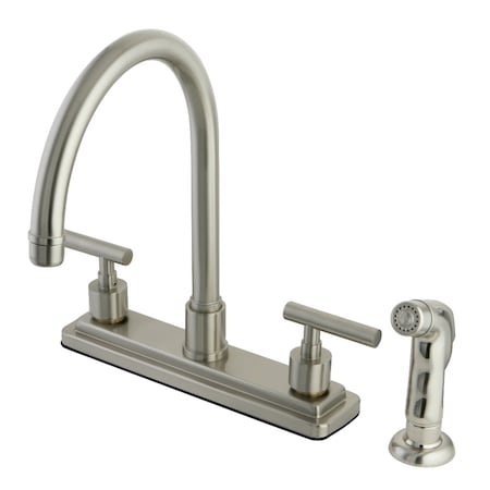 Kingston Brass KS8798CML Manhattan Centerset Kitchen Faucet, Brushed Nickel KS8798CML